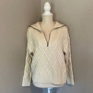 Sanctuary Evereve Cable Zip Pullover-NWT!